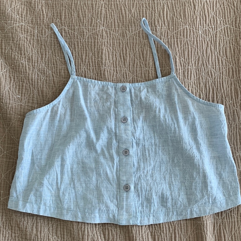 Urban Outfitters Cotton Light Blue Cropped Tank
